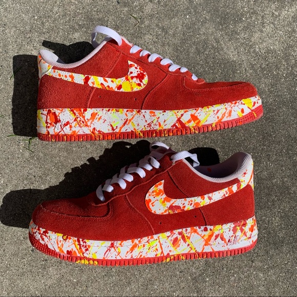 SOLD Nike Air Force One Red Suede - Picture 3 of 11